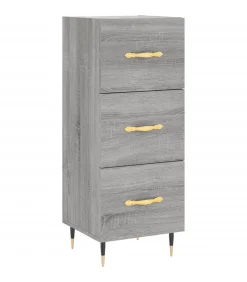 vidaXL Dressoir 34,5x34x90 cm bewerkt hout grijs sonoma eikenkleurig