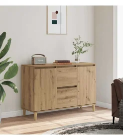 vidaXL Dressoir 102x35x70 cm bewerkt hout artisanaal eikenkleurig