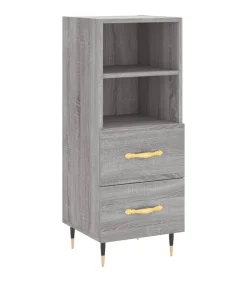 vidaXL Dressoir 34,5x34x90 cm bewerkt hout grijs sonoma eikenkleurig
