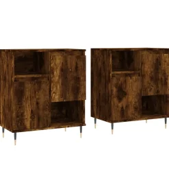vidaXL Dressoirs 2 st bewerkt hout gerookt eikenkleurig