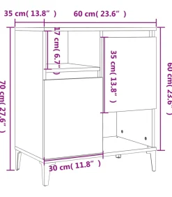 vidaXL Dressoirs 3 st 60x35x70 cm bewerkt hout betongrijs