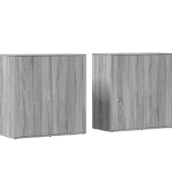 vidaXL Dressoirs 2 st 79x38x80 cm bewerkt hout grijs sonoma eikenkleur