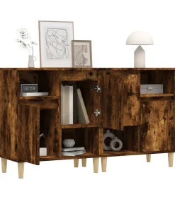 vidaXL Dressoirs 2 st 60x35x70 cm bewerkt hout gerookt eikenkleurig