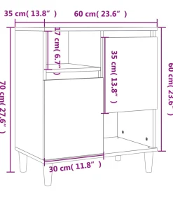 vidaXL Dressoirs 2 st 60x35x70 cm bewerkt hout gerookt eikenkleurig