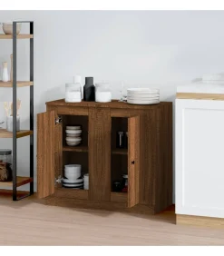vidaXL Dressoirs 2 st 37,5x35,5x67,5 cm bewerkt hout bruin eikenkleur