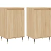 vidaXL Dressoirs 2 st 40x35x70 cm bewerkt hout sonoma eikenkleurig