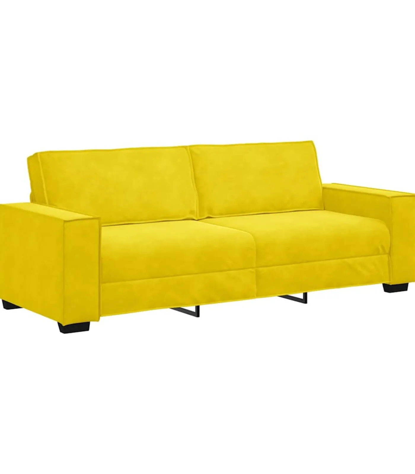 Driezitsbank 180 cm fluweel geel Zetels