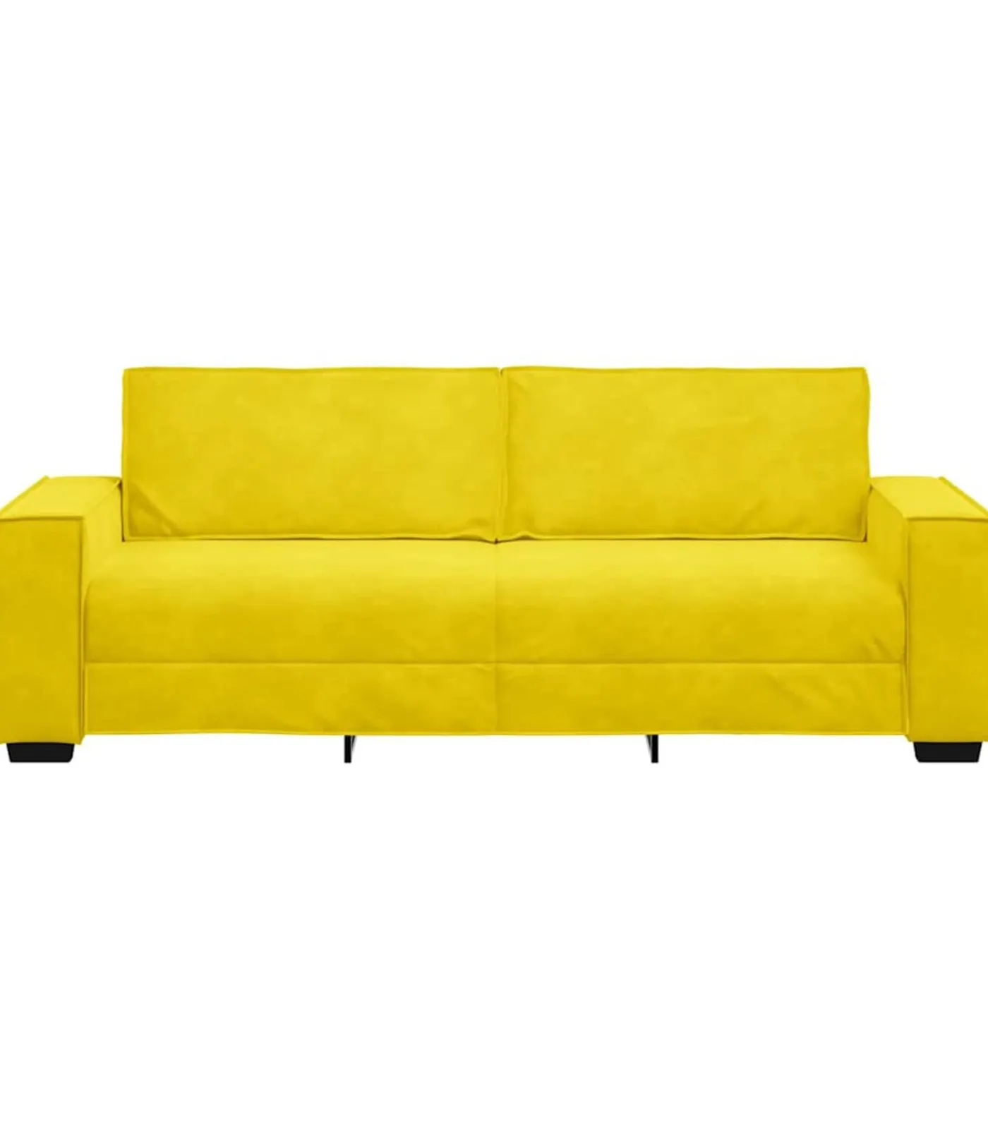 Driezitsbank 180 cm fluweel geel Zetels