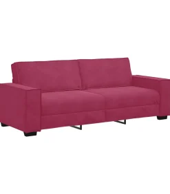 Best Driezitsbank 180 cm fluweel wijnrood Zetels