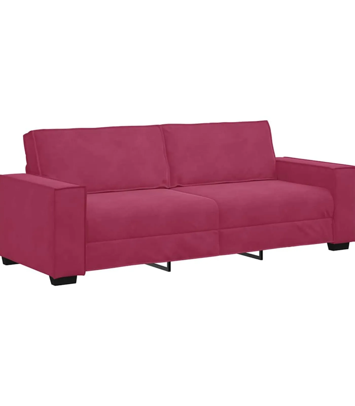 Best Driezitsbank 180 cm fluweel wijnrood Zetels