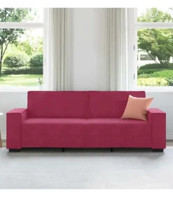 Best Driezitsbank 180 cm fluweel wijnrood Zetels