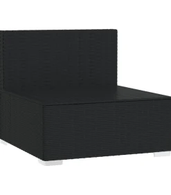 Sale Driezitsbank met kussens poly rattan zwart Tuinmeubelen