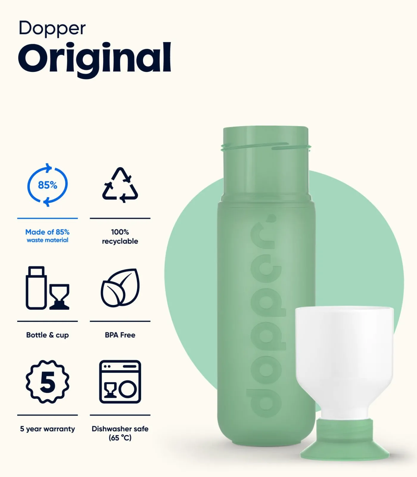 Dopper Drinkfles Original Moody Mint 450ml