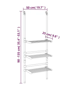vidaXL Droogrek 3-laags hangend aluminium