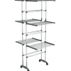 Hot Droogrek 3-laags met wieltjes 60x70x129 cm zilverkleurig Wassen & Strijken