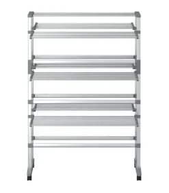 vidaXL Droogrek met wieltjes 89x64x129 cm aluminium
