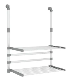 vidaXL Droogrek voor balkon 54x25x42 cm aluminium