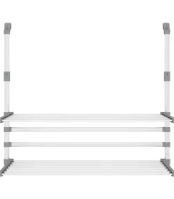 vidaXL Droogrek voor balkon 89x25x(60-95) cm aluminium