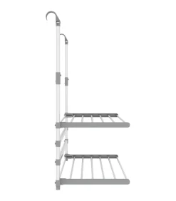 vidaXL Droogrek voor balkon 89x25x(60-95) cm aluminium