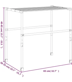 vidaXL Droogrek 83x(50-55)x(40-85) cm aluminium