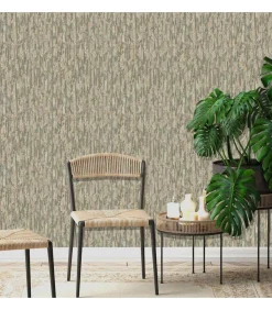 DUTCH WALLCOVERINGS Behang Phoenix groen en beige