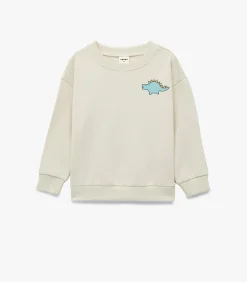 Kinderen Koton Ecru Baby Sweatshirt Lange Mouwen Dinosaurusprint