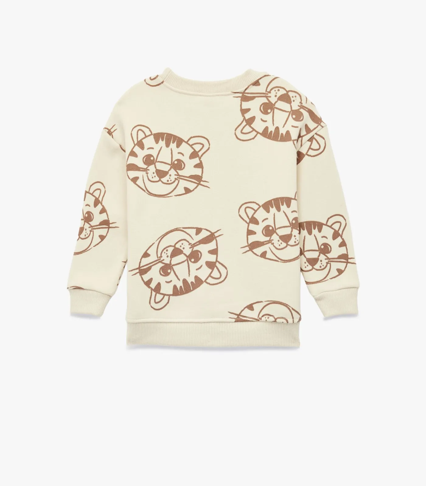 Hot Ecru Baby Trui Met Lange Mouwen En Tijgerprint Kinderen Truien & Vesten