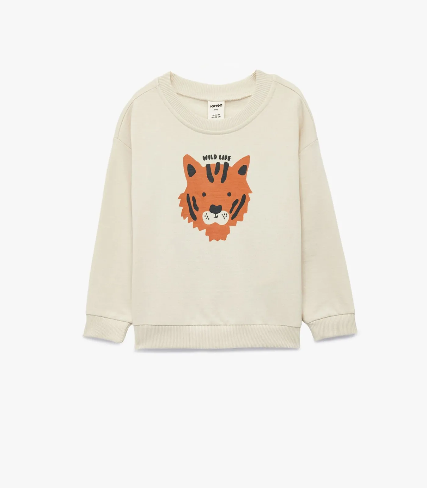 Kinderen Koton Ecru Babypullover Lange Mouwen Tijgerprint