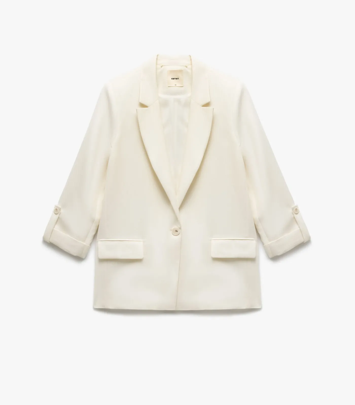New Ecru Blazer Lange Mouwen Kruisdetail Zakdetail DAMES Jassen