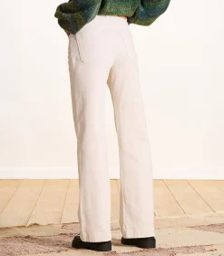 Sale Ecru jeans met wijde pijpen van organisch katoen DAMES Jeans