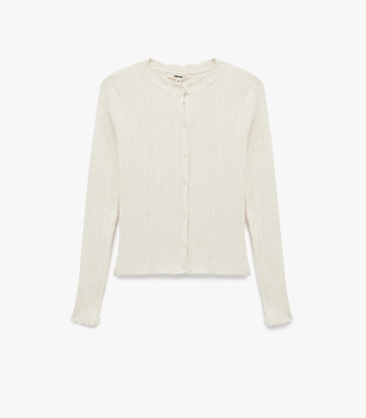 DAMES Koton Ecru Lange Mouwen Trui Met Knoopsluiting