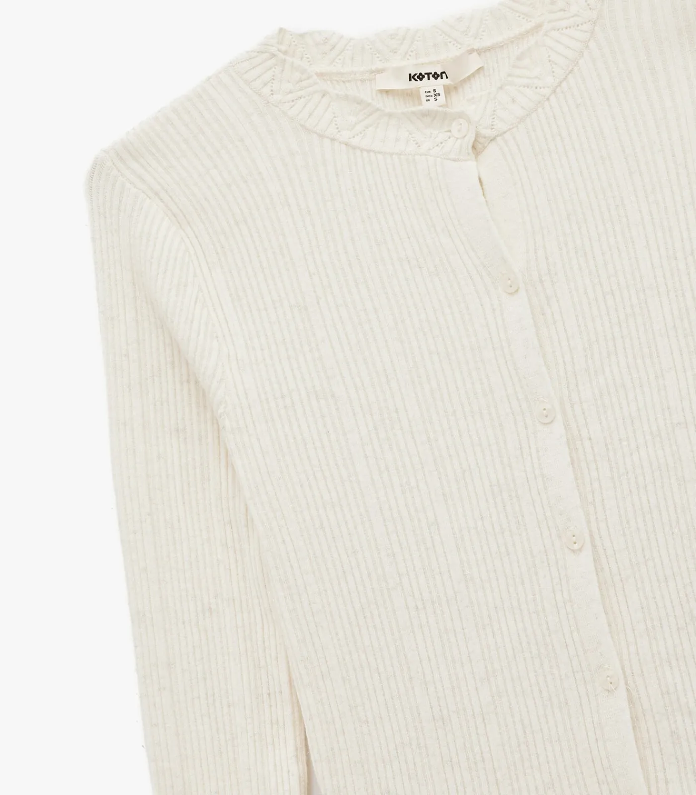 DAMES Koton Ecru Lange Mouwen Trui Met Knoopsluiting