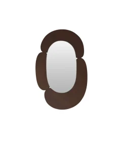Tikamoon Eda - Ovale spiegel in donker mindihout 75 x 115 cm