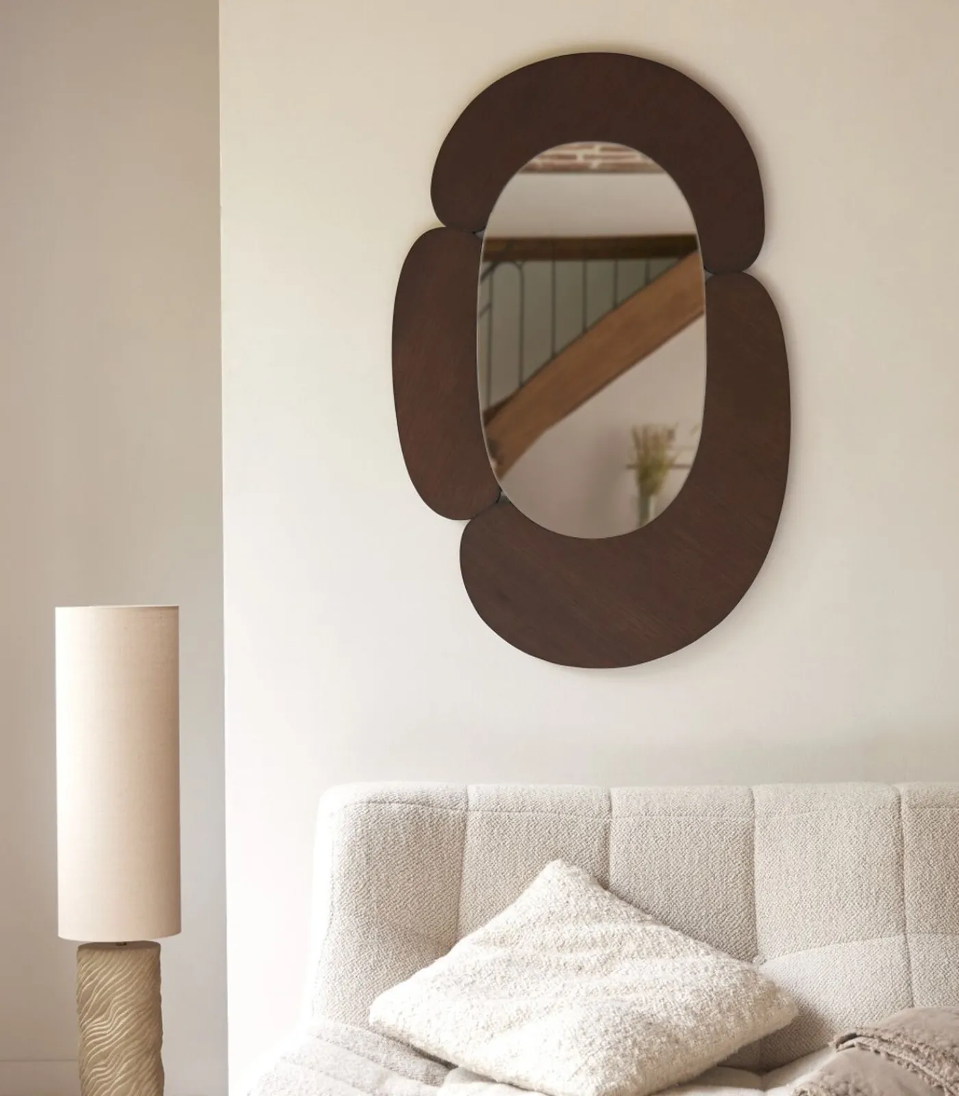 Tikamoon Eda - Ovale spiegel in donker mindihout 75 x 115 cm