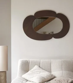 Tikamoon Eda - Ovale spiegel in donker mindihout 115 x 75 cm