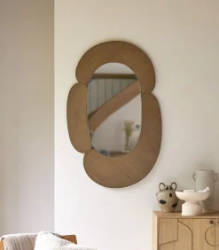 Tikamoon Eda - Ovale spiegel in licht mindihout 75 x 115 cm