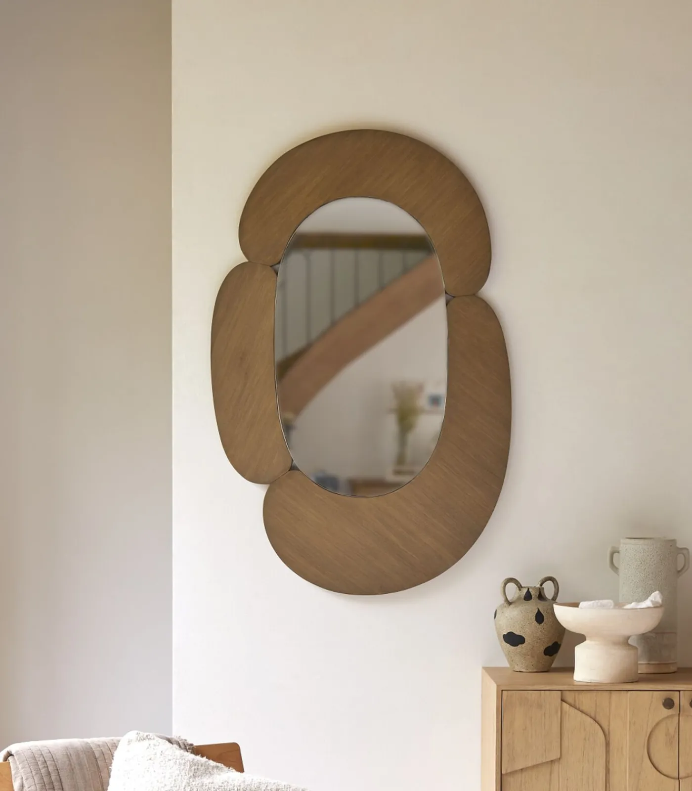 Tikamoon Eda - Ovale spiegel in licht mindihout 75 x 115 cm