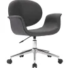 vidaXL Eetkamerstoel draaibaar stof grijs