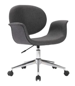 vidaXL Eetkamerstoel draaibaar stof grijs