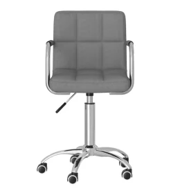 vidaXL Eetkamerstoel draaibaar stof lichtgrijs