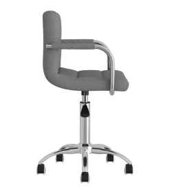 vidaXL Eetkamerstoel draaibaar stof lichtgrijs