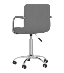 vidaXL Eetkamerstoel draaibaar stof lichtgrijs