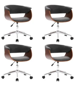 Best Eetkamerstoelen 4 st draaibaar stof grijs Stoelen