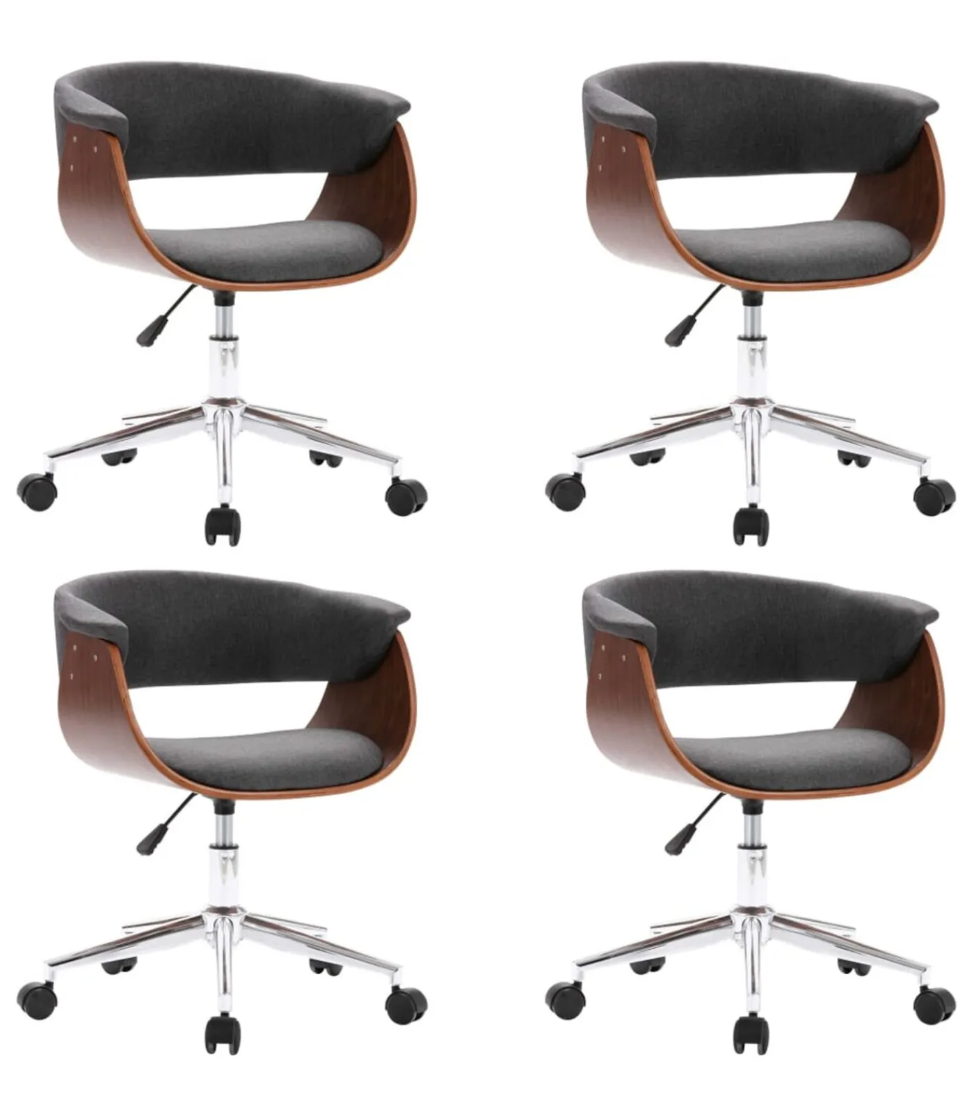 Best Eetkamerstoelen 4 st draaibaar stof grijs Stoelen