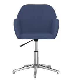 vidaXL Eetkamerstoelen 2 st draaibaar stof blauw