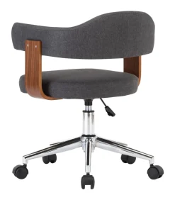 vidaXL Eetkamerstoelen 2 st draaibaar gebogen hout en stof grijs