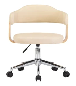 vidaXL Eetkamerstoelen 6 st draaibaar 6 st kunstleer crèmekleurig