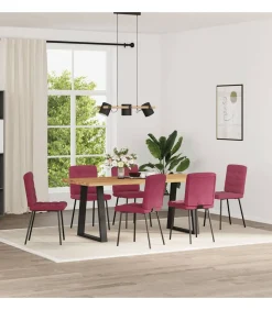 Sale Eetkamerstoelen 6 st fluweel wijnrood Stoelen
