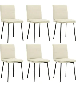 Clearance Eetkamerstoelen 6 st fluweel crèmekleurig Stoelen