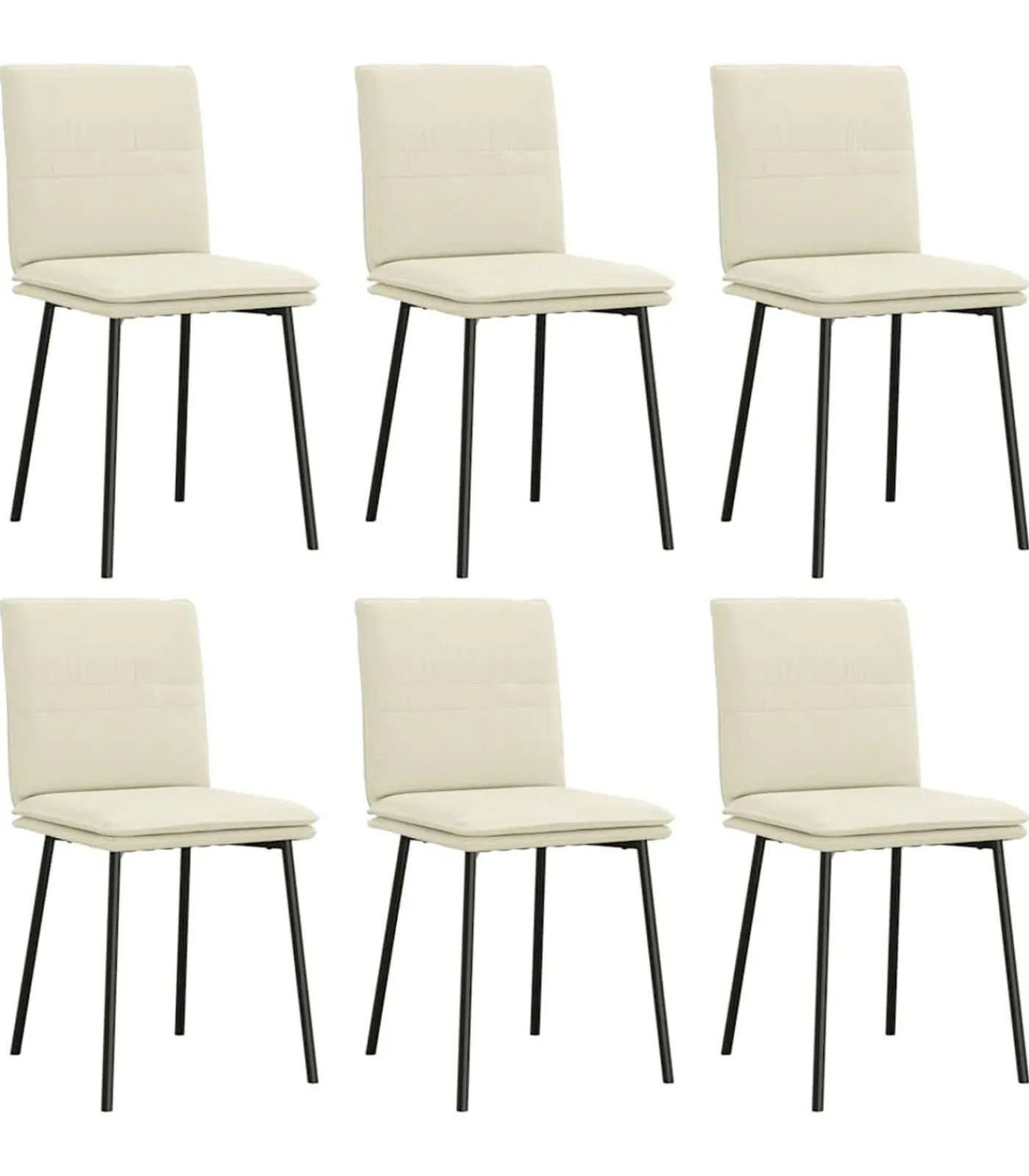 Clearance Eetkamerstoelen 6 st fluweel crèmekleurig Stoelen